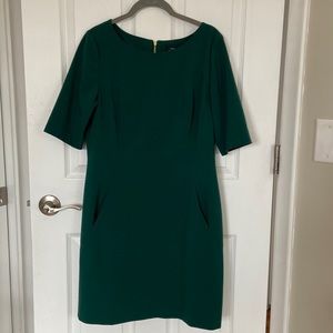 Emerald green Tahari sheath dress